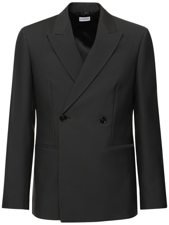 Burberry: Tailored wool blazer - Onyx - men_0 | Luisa Via Roma