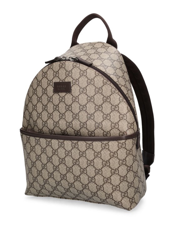 Gucci: GG Supreme backpack - Beige/Ebony - kids-boys_1 | Luisa Via Roma