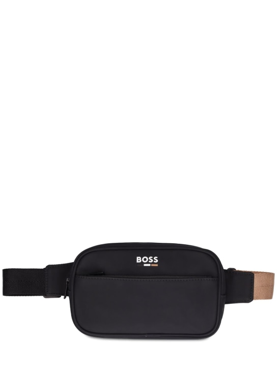 Boss: Logo belt bag - Black - kids-boys_0 | Luisa Via Roma