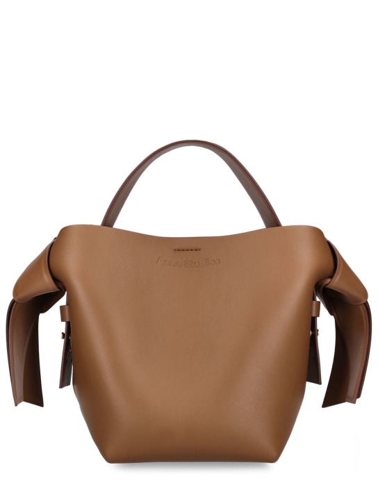 Acne Studios: Mini Musubi leather top handle bag - Camel Brown - women_0 | Luisa Via Roma