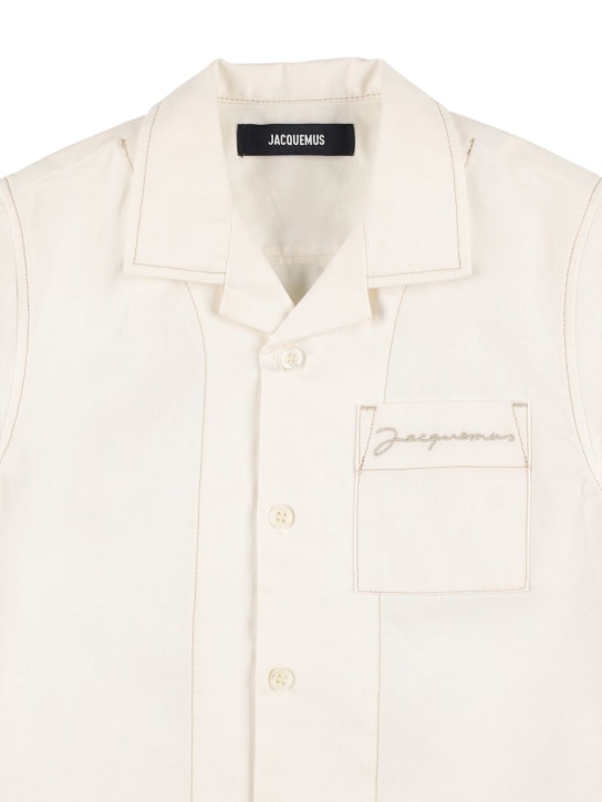 Jacquemus: Camisa de algodón - Off-White - kids-boys_1 | Luisa Via Roma