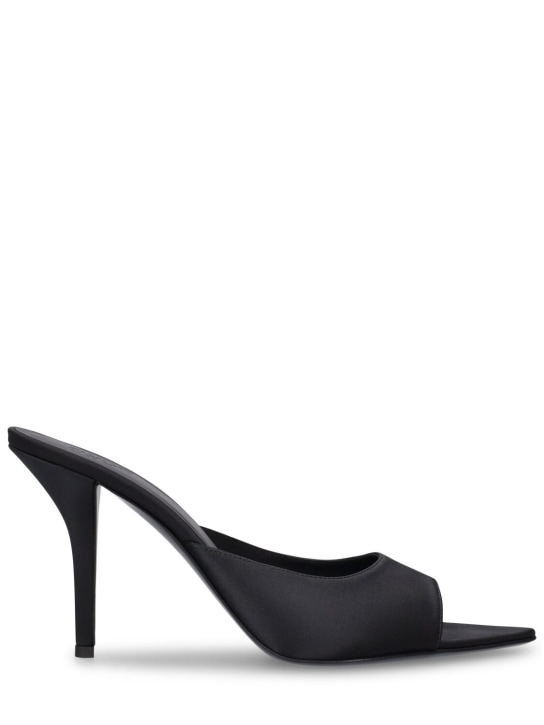 Gia Borghini: 90mm Perni 04 satin mule sandals - Siyah - women_0 | Luisa Via Roma