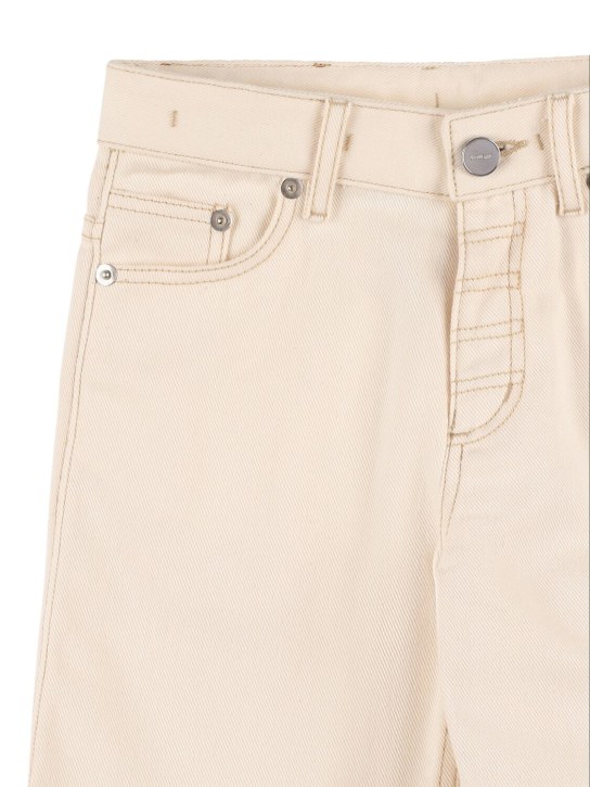 Jacquemus: Shorts de denim de algodón - Off-White - kids-boys_1 | Luisa Via Roma