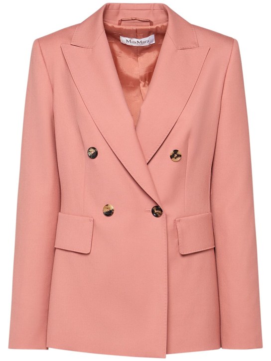 Max Mara: Osanna wool gabardine blazer - Dark Pink - women_0 | Luisa Via Roma
