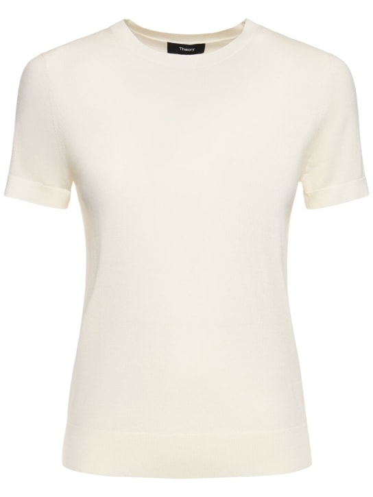 Theory: Camiseta de punto de lana - Marfil - women_0 | Luisa Via Roma