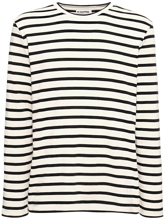 Jil Sander: Ribbed cotton jersey t-shirt - men_0 | Luisa Via Roma