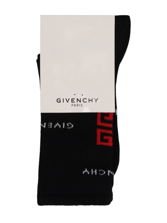 Givenchy: Chaussettes en coton mélangé - Noir - kids-boys_0 | Luisa Via Roma