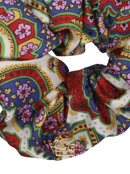 Etro: Scrunchie in twill di seta - Multicolore - women_1 | Luisa Via Roma