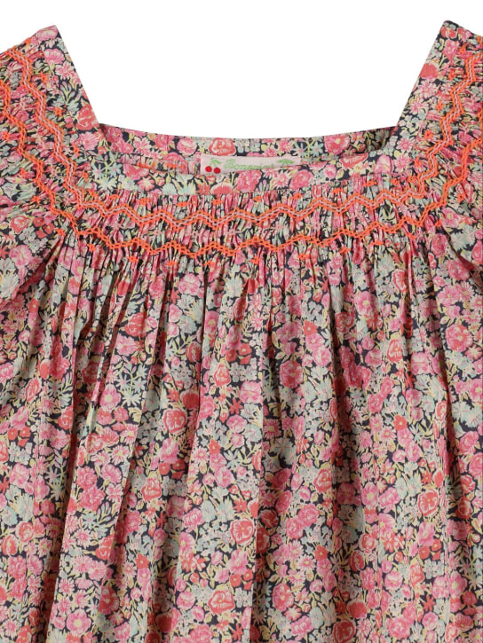 Bonpoint: Printed cotton dress w/ embroidery - Renkli - kids-girls_1 | Luisa Via Roma