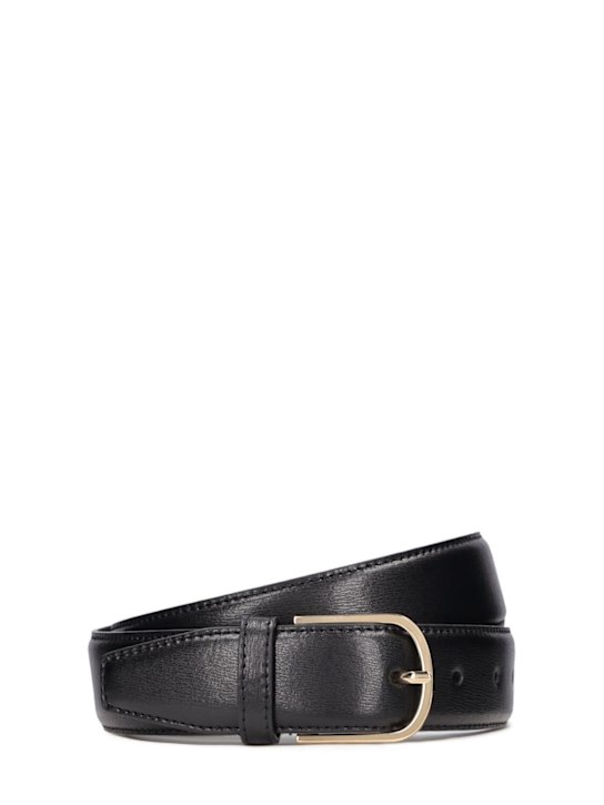 Toteme: Bold palmellata leather belt - Black - women_0 | Luisa Via Roma