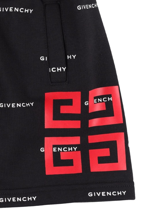 Givenchy: Shorts de felpa de algodón - Negro - kids-boys_1 | Luisa Via Roma
