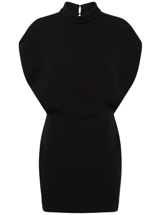Max Mara: Querce sleeveless cady mini dress - Black - women_0 | Luisa Via Roma