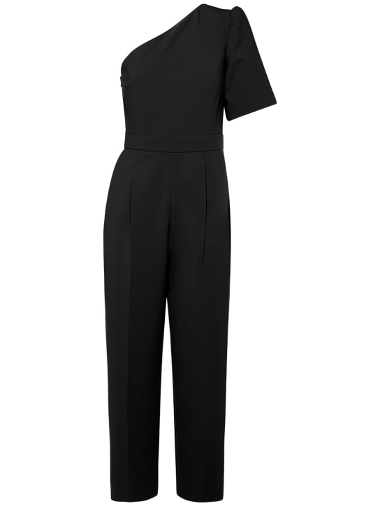 Max Mara: Smalto one-sleeve jumpsuit - Black - women_0 | Luisa Via Roma