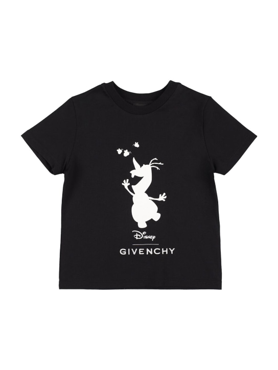 Givenchy: Camiseta de algodón jersey - Negro - kids-girls_0 | Luisa Via Roma