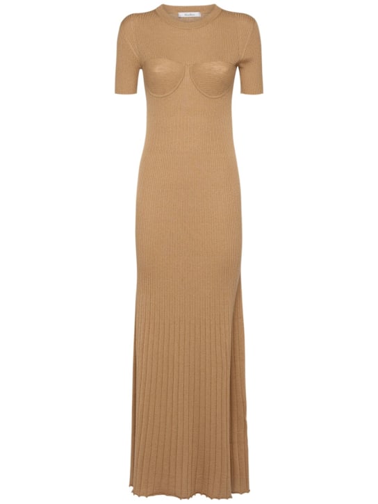 Max Mara: Europa wool & silk knit maxi dress - women_0 | Luisa Via Roma