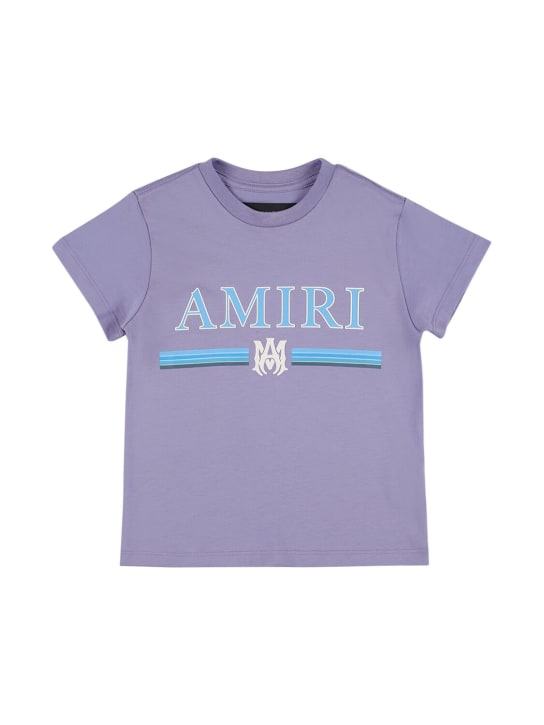 Amiri: T-shirt en jersey de coton à imprimé logo - Violet Clair - kids-boys_0 | Luisa Via Roma