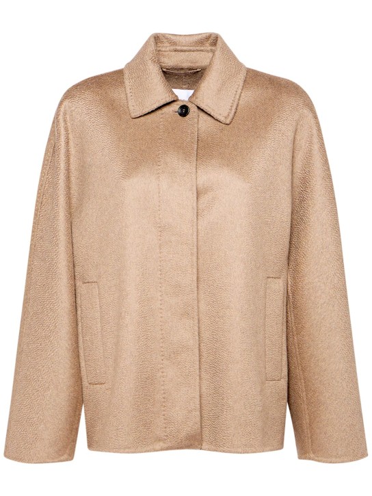 Max Mara: Midas cashmere short coat - Camel - women_0 | Luisa Via Roma