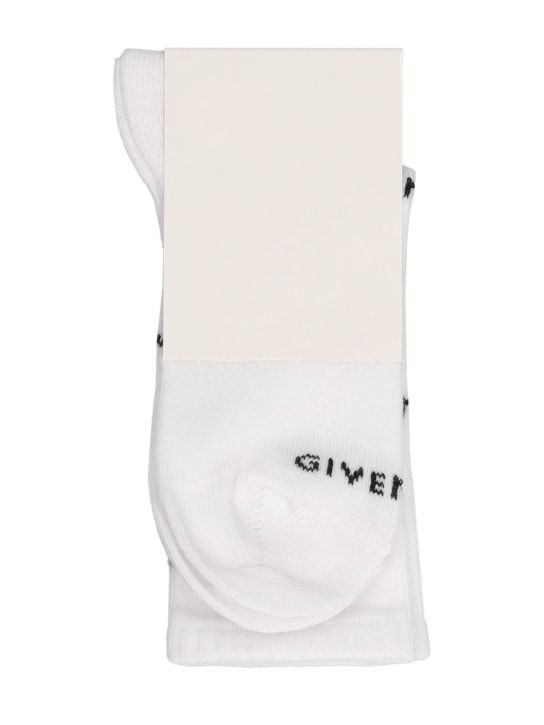 Givenchy: Chaussettes en coton mélangé - Blanc - kids-boys_1 | Luisa Via Roma