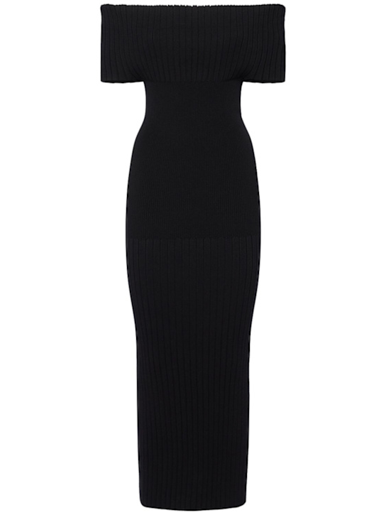 Sportmax: Feritos stretch viscose midi dress - women_0 | Luisa Via Roma