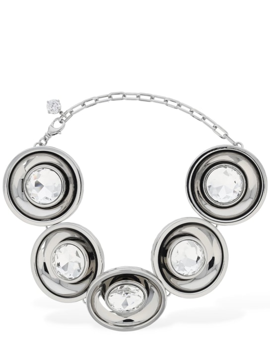 Area: Collar choker con medalllones con cristales - Plata - women_0 | Luisa Via Roma