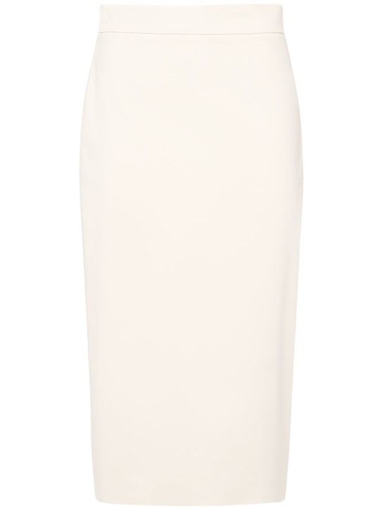 Max Mara: Eden double cotton canvas midi skirt - Ivory - women_0 | Luisa Via Roma