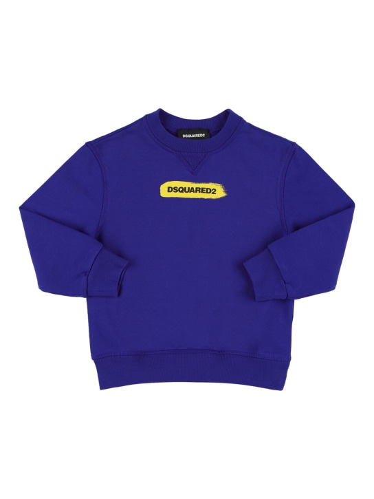 Dsquared2: Sweatshirt aus Baumwolle mit Logodruck - Blau - kids-girls_0 | Luisa Via Roma