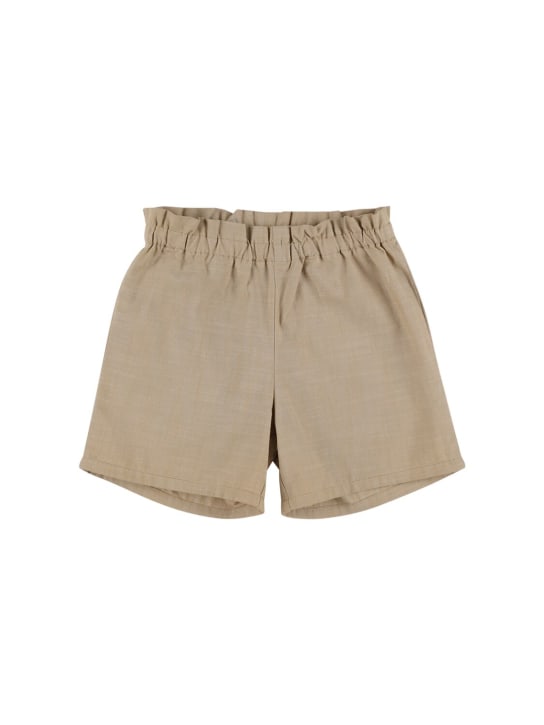 Bonpoint: Cotton chino shorts - Khaki - kids-girls_0 | Luisa Via Roma