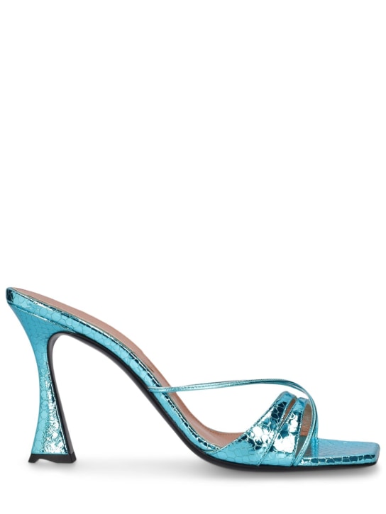 D'accori: 85毫米Lust印花蟒蛇纹皮革凉鞋 - 蓝色 - women_0 | Luisa Via Roma