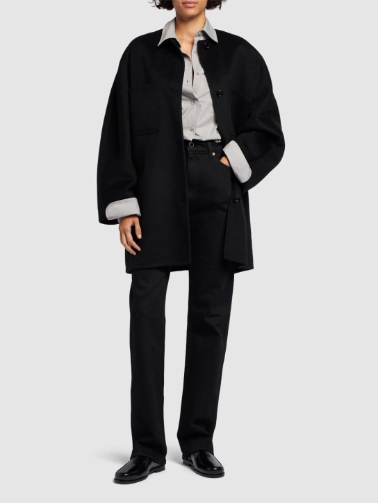 Max Mara: Albata cashmere short coat - Black - women_1 | Luisa Via Roma