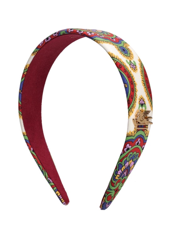 Etro: Diadema de sarga de seda - Multicolor - women_0 | Luisa Via Roma