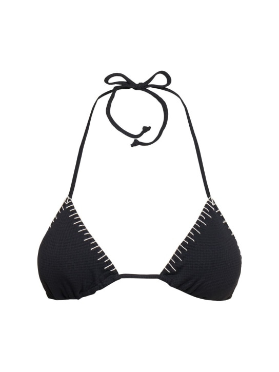 Marysia: Top bikini Sole - Black With Coco - women_0 | Luisa Via Roma