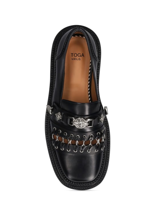 Toga Virilis: Black leather loafers - men_5 | Luisa Via Roma