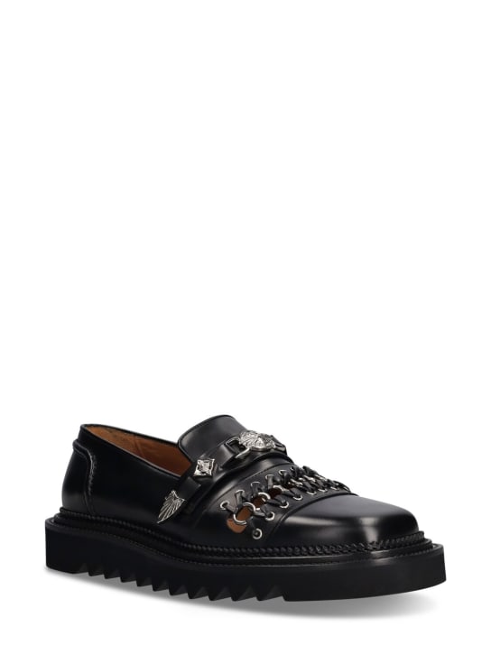 Toga Virilis: Black leather loafers - men_2 | Luisa Via Roma