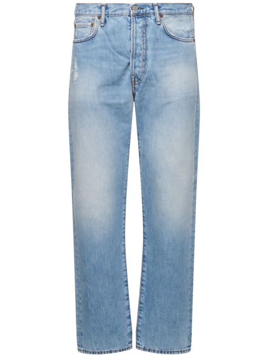 Acne Studios: 1996 regular cotton denim jeans - Light Blue - men_0 | Luisa Via Roma