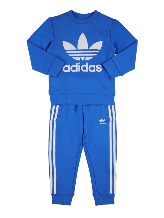 adidas Originals: Cotton blend sweatshirt & sweatpants - Blue - kids-girls_0 | Luisa Via Roma