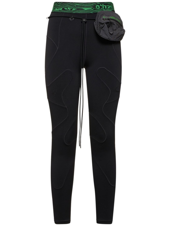 Nike: Off-White logo tech leggings - Schwarz - women_0 | Luisa Via Roma