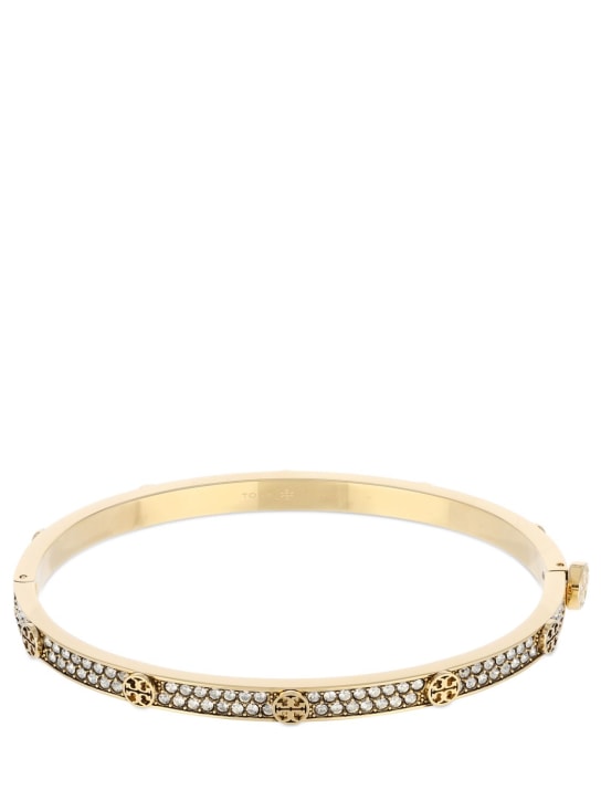 Tory Burch: 5mm Miller Stud hinge bracelet - Gold/Crystal - women_0 | Luisa Via Roma