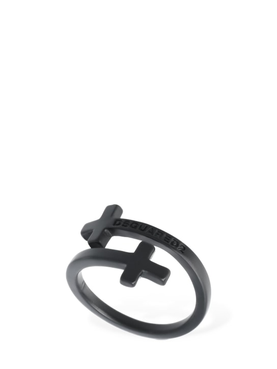 Dsquared2: Jesus thin ring - Siyah - men_0 | Luisa Via Roma