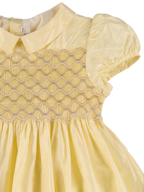 Bonpoint: Silk dress - Light Yellow - kids-girls_1 | Luisa Via Roma
