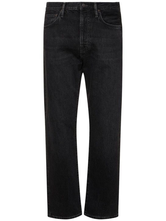 Acne Studios: 1996 regular cotton denim jeans - Black - men_0 | Luisa Via Roma