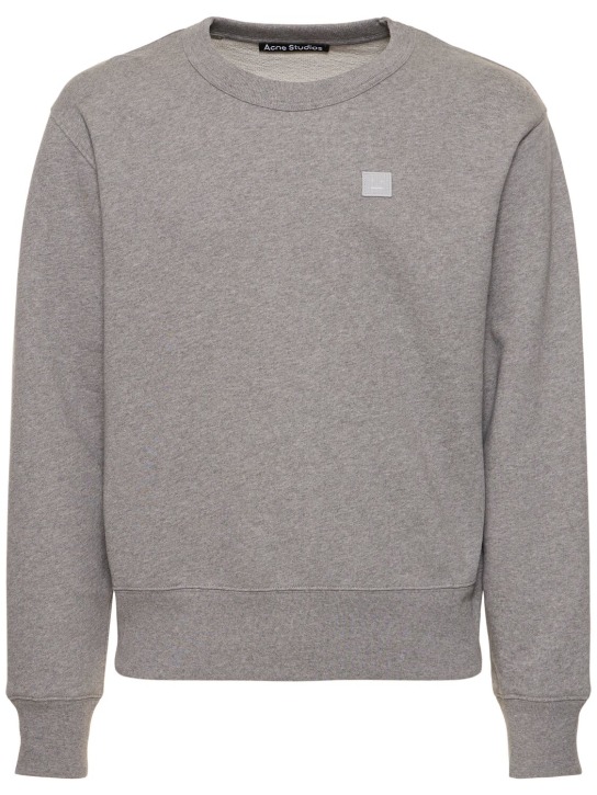 Acne Studios: Fairah cotton sweatshirt - Light Grey - men_0 | Luisa Via Roma