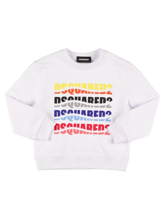 Dsquared2: Sweatshirt aus Baumwolle mit Logodruck - Weiß - kids-girls_0 | Luisa Via Roma