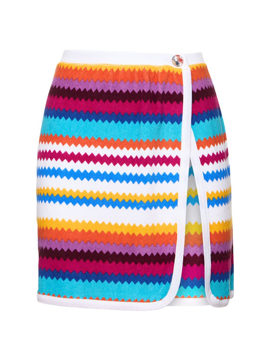 Missoni: Chevron French terry knit mini skirt - Multicolor - women_0 | Luisa Via Roma