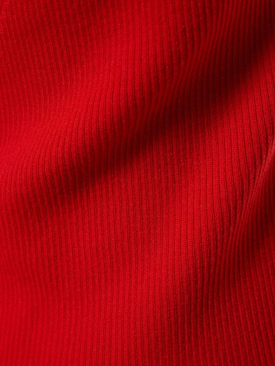 Patou: Ribbed knit sleeveless wrap top w/ laces - Kırmızı - women_1 | Luisa Via Roma
