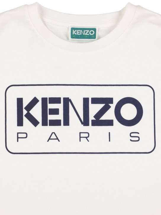 Kenzo Kids: T-shirt en coton imprimé logo - Blanc - kids-boys_1 | Luisa Via Roma