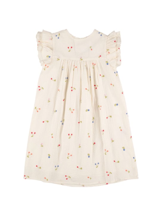 Bonpoint: Cherry embroidered cotton dress - White - kids-girls_0 | Luisa Via Roma