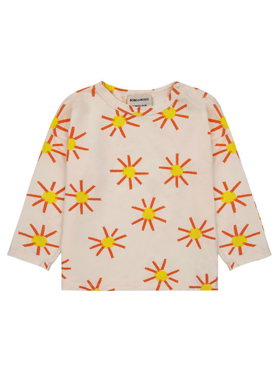 Bobo Choses: 프린트 오가닉 코튼 티셔츠 - Off-White - kids-girls_0 | Luisa Via Roma