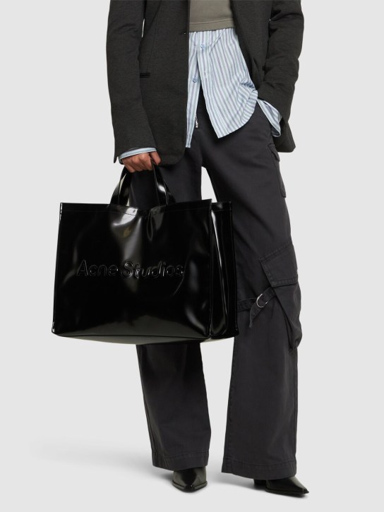 Acne Studios: Logo vinyl tote bag - women_1 | Luisa Via Roma