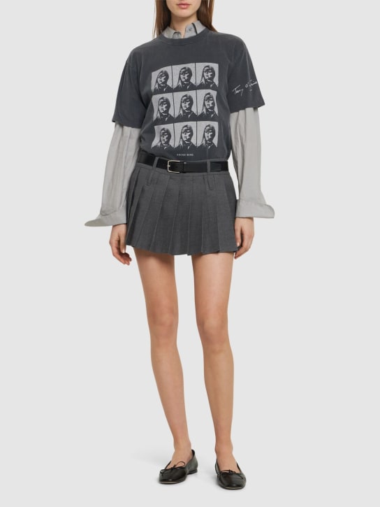 ANINE BING: Hudson 프린트 코튼 티셔츠 - women_1 | Luisa Via Roma