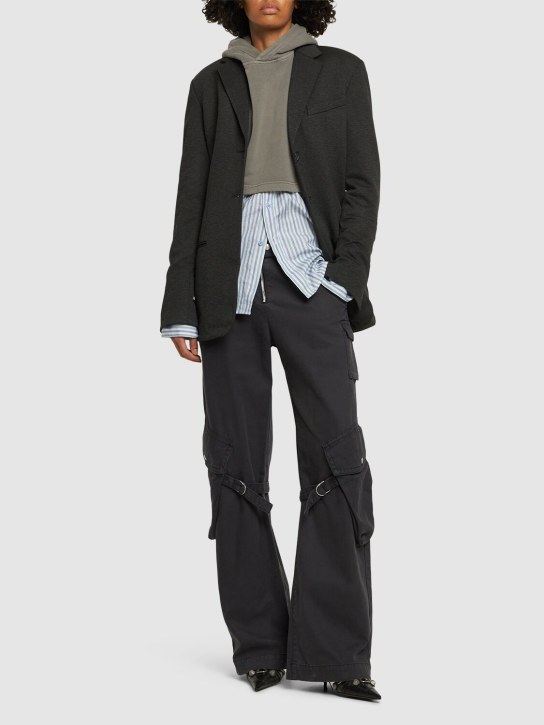 Acne Studios: Wide mid rise denim jeans w/ straps - women_1 | Luisa Via Roma
